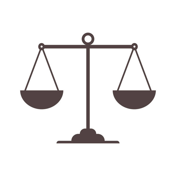 Flat Weight Scale Law Icon Isolated Vector Illustration