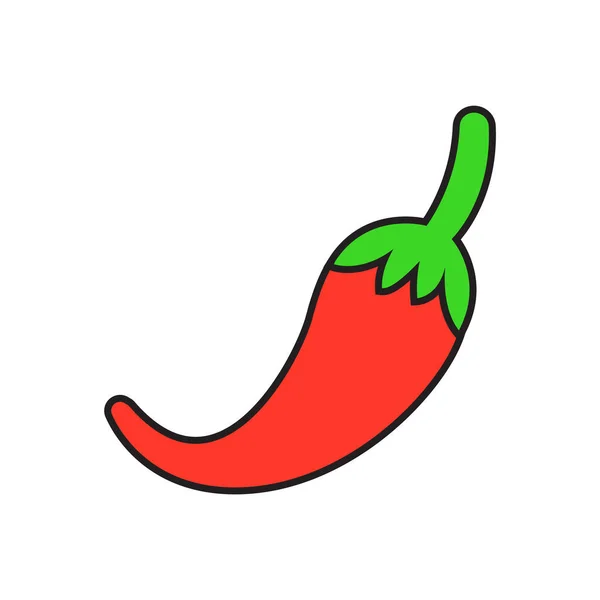 Flat Red Chili Απομονωμένη Διανυσματική Απεικόνιση — Διανυσματικό Αρχείο