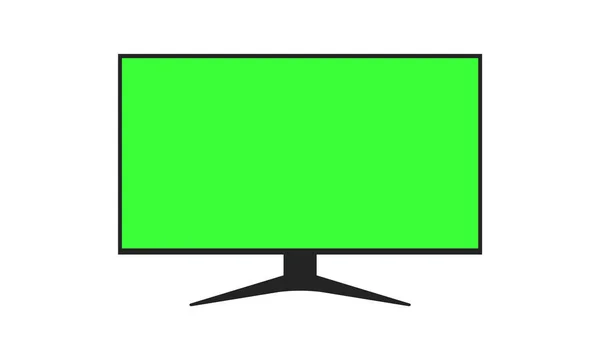 Πράσινη Οθόνη Επίπεδη Τηλεόραση Διανυσματική Απεικόνιση — Διανυσματικό Αρχείο