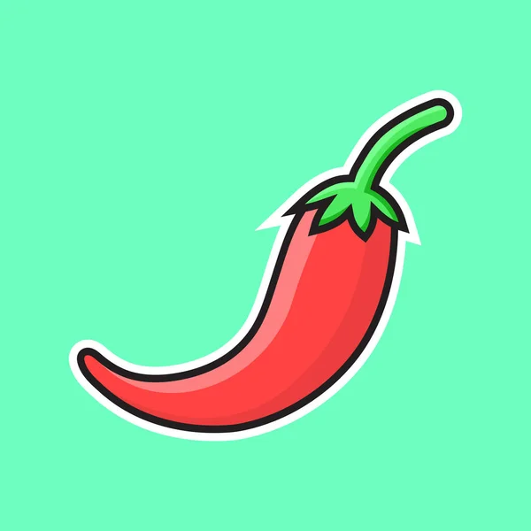 Red Chili Sticker Icon Isolated Vector Illustration — 스톡 벡터