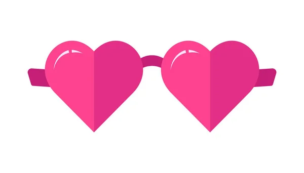 Pink Heart Glasses Isolated Vector Illustration — Stock Vector