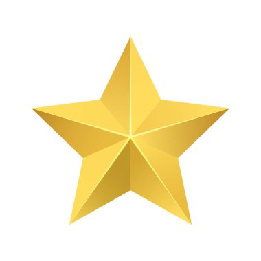 Altın Yıldız İzole Vektör Simgesi İllüstrasyonu
