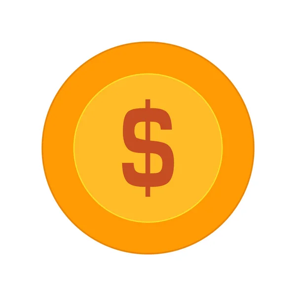 Dollar Mynt Färgglada Isolerad Ikon Vektor Illustration — Stock vektor