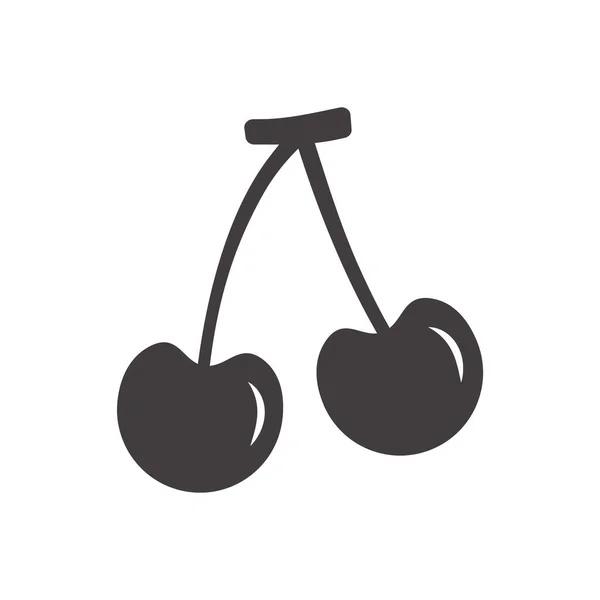 Flat Cherries Isolated Vector Icon Illustration — Stock Vector