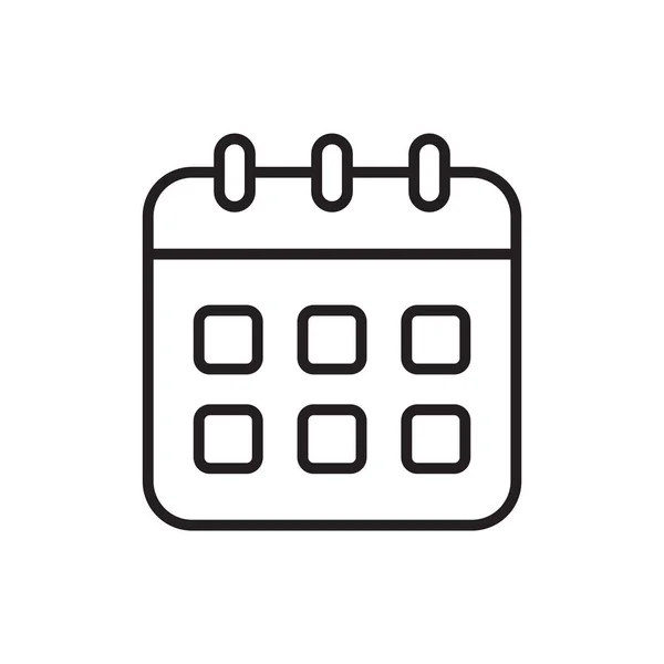 Flat Calendar Line Style Icon Isolated Vector Illustration — Stock Vector