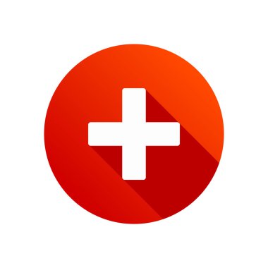 Tıbbi Sağlık Simgesi Dairesel Gölge Biçimi İzole Vektör İllüstrasyonu