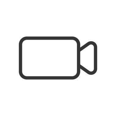 Video Çağrısı Satır Simgesi İzole Vektör İllüstrasyonu