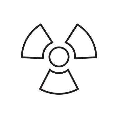 Nükleer Sembol Çizgisi Biçimi Simgesi İzole Edilmiş Vektör İllüstrasyonu