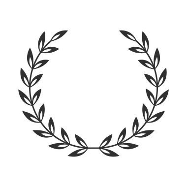 Vintage Leaf Laurel Çelenk Dairesel Dekorasyonu İzole Vektör İllüstrasyonu
