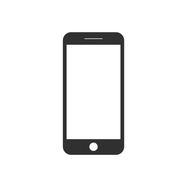 Düz Modern Akıllı Telefon Simgesi İzole Edilmiş Vektör İllüstrasyonu