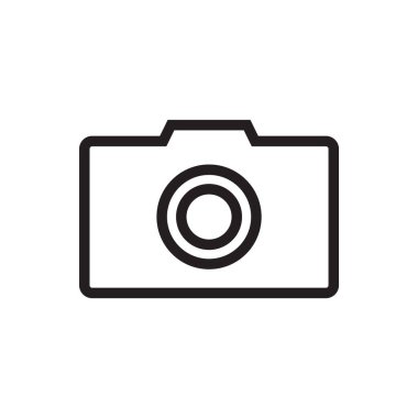 Düz Kamera Uygulaması Satır Biçimi Simgesi İzole Edilmiş Vektör Resimleri