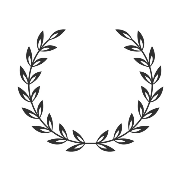 Vintage Leaf Laurel Wreath Circulaire Award Decoratie Geïsoleerde Vector Illustratie — Stockvector