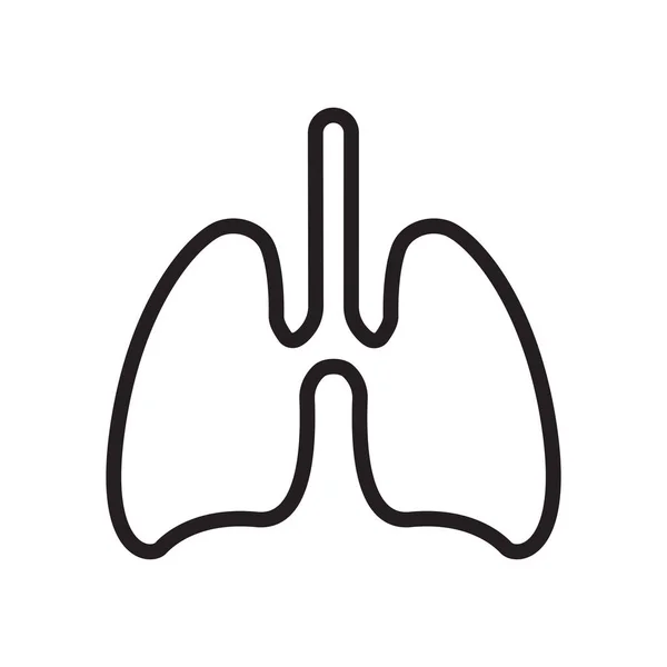 人間の肺ラインスタイルのアイコンベクトルイラスト — ストックベクタ