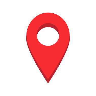 Kırmızı Konum Pin 3B Biçimli İzole Vektör Resimleri
