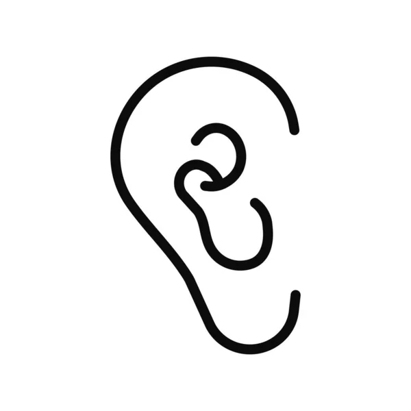Icono Estilo Contorno Oído Humano Ilustración Vectorial Aislada — Archivo Imágenes Vectoriales