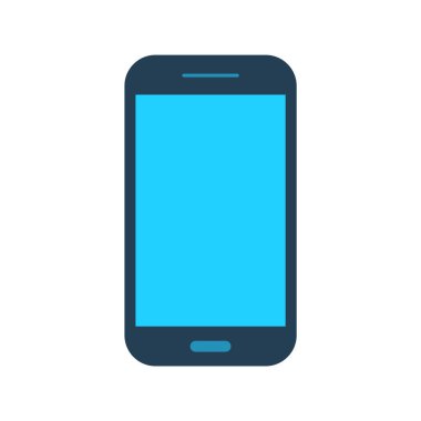 Düz Cep Telefonu Mavi Renk Simgesi İzole Edilmiş Vektör ResmiComment