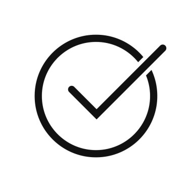 Tik İşareti Yuvarlak Sembol İzole Vektör Resmini Düzelt