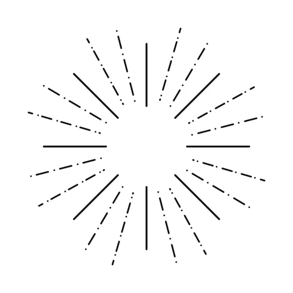 Sunburst Işınlar Havai fişek Vintage Dairesel Element İzole Vektör İllüstrasyonu