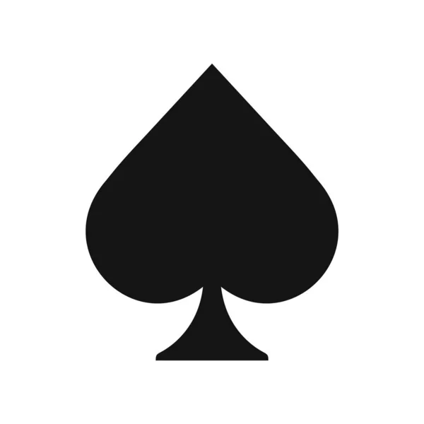 Schwarze Pik Spielkarten Symbol Isolierte Vektorillustration — Stockvektor