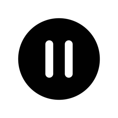 Ortam Oynatıcı Sembol Yuvarlak Simgesini İzole Edilmiş Vektör Resmini Duraklat