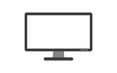 Düz Monitör Beyaz Görünüm Simgesi İzole Edilmiş Vektör ResmiComment