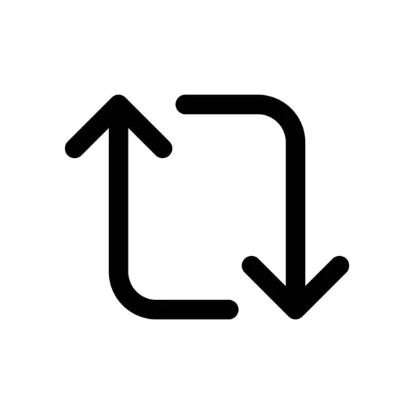 Retweet Símbolo Flecha Icono Plano Ilustración Vectorial Aislada — Vector de stock
