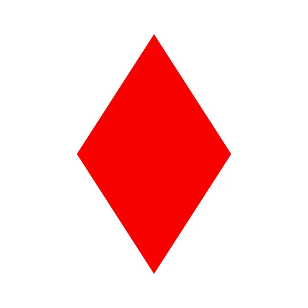 Icono Símbolo Rojo Tarjeta Juego Diamantes Ilustración Vectorial Aislada — Vector de stock