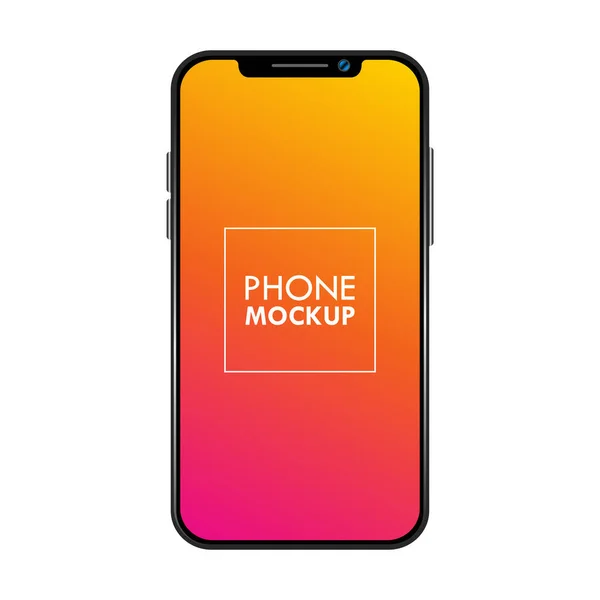 Moderno Smartphone Mockup Pantalla Degradado Colorido Ilustración Vectorial Aislada — Vector de stock