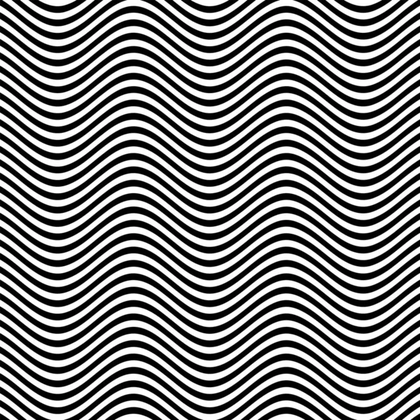 stock vector Stripe Waves Black White Seamless Pattern Background Vector Illustration