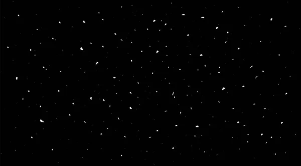 Weißer Schnee Staub Partikel Schwarzer Raum Hintergrund Vektor Illustration — Stockvektor