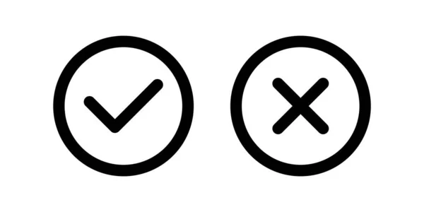 右の間違った円記号アイコンベクトルイラスト — ストックベクタ