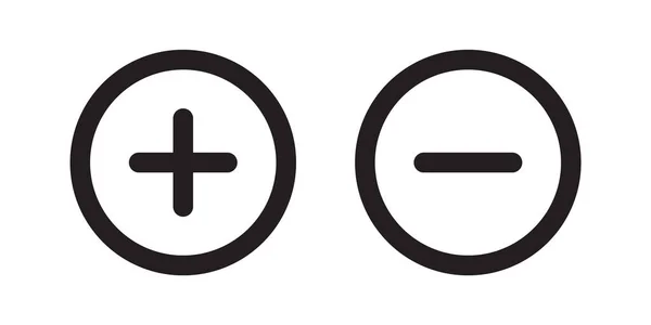 Aggiungere Meno Pulsanti Circolari Simbolo Icona Vettoriale Illustrazione — Vettoriale Stock