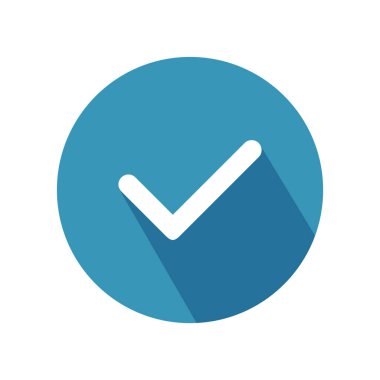 Doğrulama Denetimi İşaretli Dairesel Simge İzole Edilmiş Vektör İllüstrasyonu