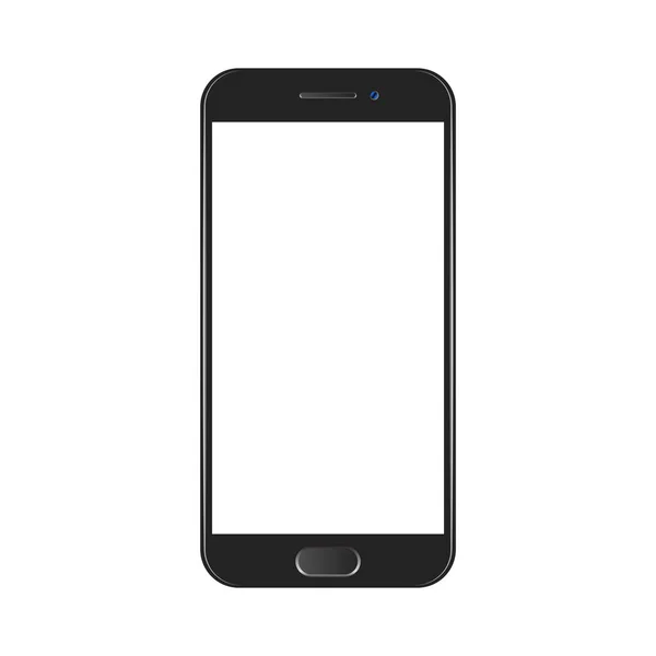Siyah Cep Telefonu Beyaz Ekran Vektörü Mokup Tasarımı