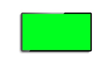 Gerçekçi Televizyon Yeşil Ekran Boş TV Görüntü Modeli Vektör İllüstrasyonu