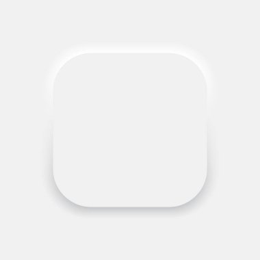Neumorphism Square Soft UI Simge Mokup Element Vektör İllüstrasyonu