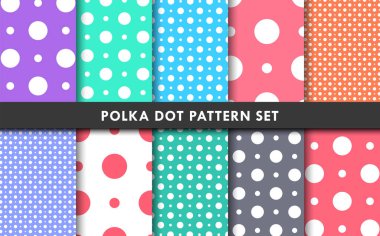 Renkli Polka Dot Biçimli Desen Arkaplan Tanımlama Vektörü