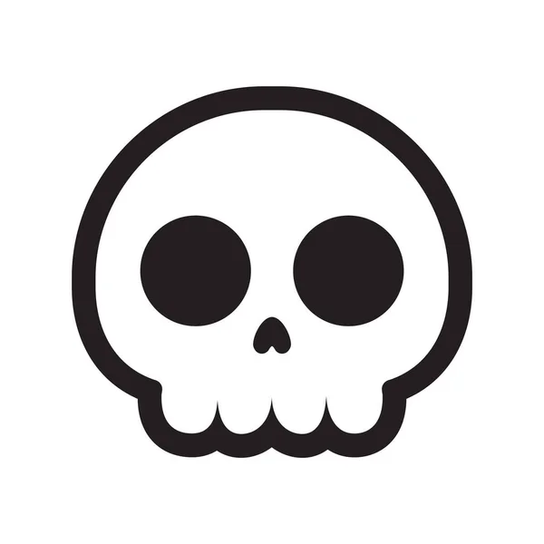 Lindo Spooky Skull Esquema Icono Vector Ilustración — Vector de stock
