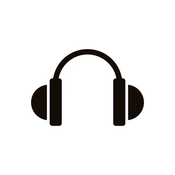 Düz Müzik Kulaklığı İzole Edilmiş Vektör Simgesi İllüstrasyonu