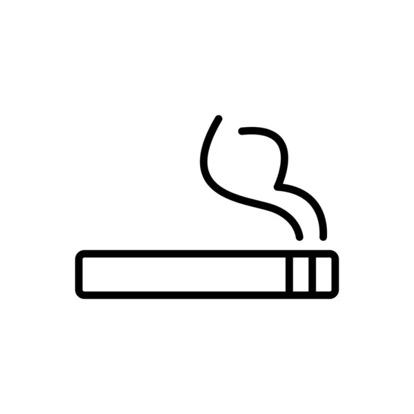 タバコ ライン スタイル サイン アイコン ベクター イラスト — ストックベクタ