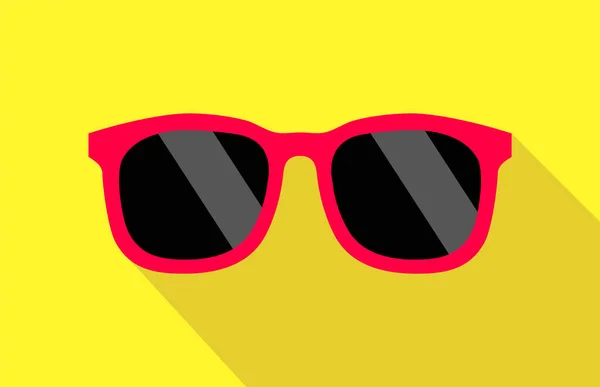 Cool Rot Schwarz Brille Schatten Gelb Hintergrund Vektor Illustration — Stockvektor
