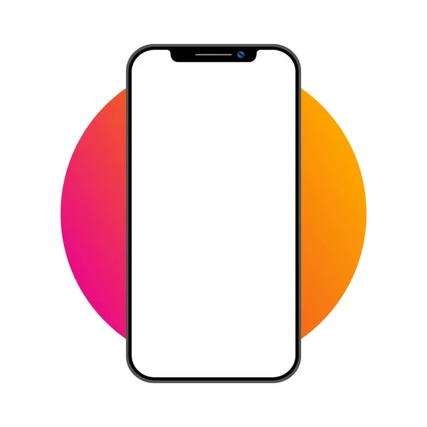 Moderne Smartphone Orange Showcase Mockup Vector — Image vectorielle