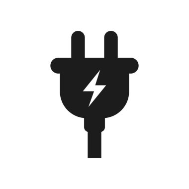 Güç Kordonu Simgesi İzole Edilmiş Vektör İllüstrasyonu