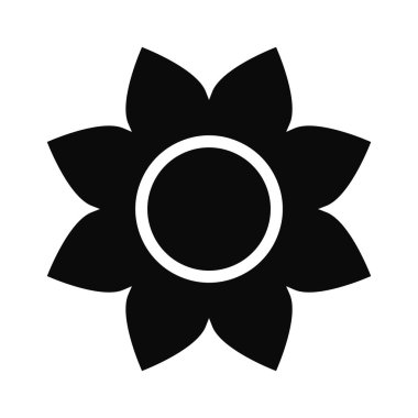 Beyaz Arkaplanda Çiçek Silueti Simgesi İzole Edilmiş Vektör ResimleriComment