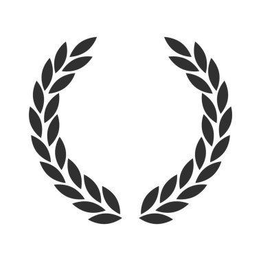 Laurel Çelengi Siyah Siluet Dekorasyon Element Vektör İllüstrasyonu