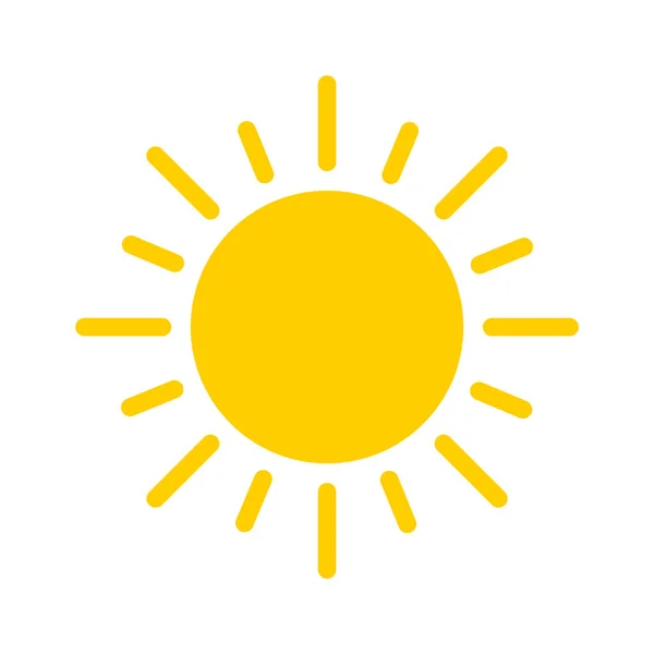 Yellow Sun Rays Flat Icon Hot Summer Isolated Vector Illustration — Stock Vector