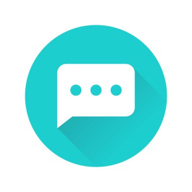 İleti Metni Mavi Dairesel Gölge Simgesi