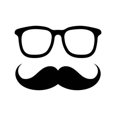 Babalar Günü Bıyık Gözlüğü İzole Edilmiş Vektör İllüstrasyonu