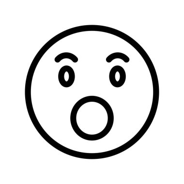 Şaşırmış Yüz Çizgisi Emoji Simgesi İzole Vektör ResimleriComment