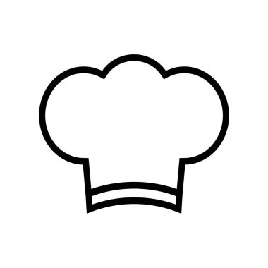 Aşçılık Restoranı Şefi Şapka Hattı Simgesi İzole Edilmiş Vektör İllüstrasyonu